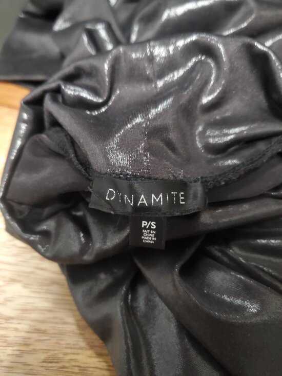 Dynamite Tessa Metallic Turtleneck Top Shiny Gunmetal | Small - Picture 6 of 7